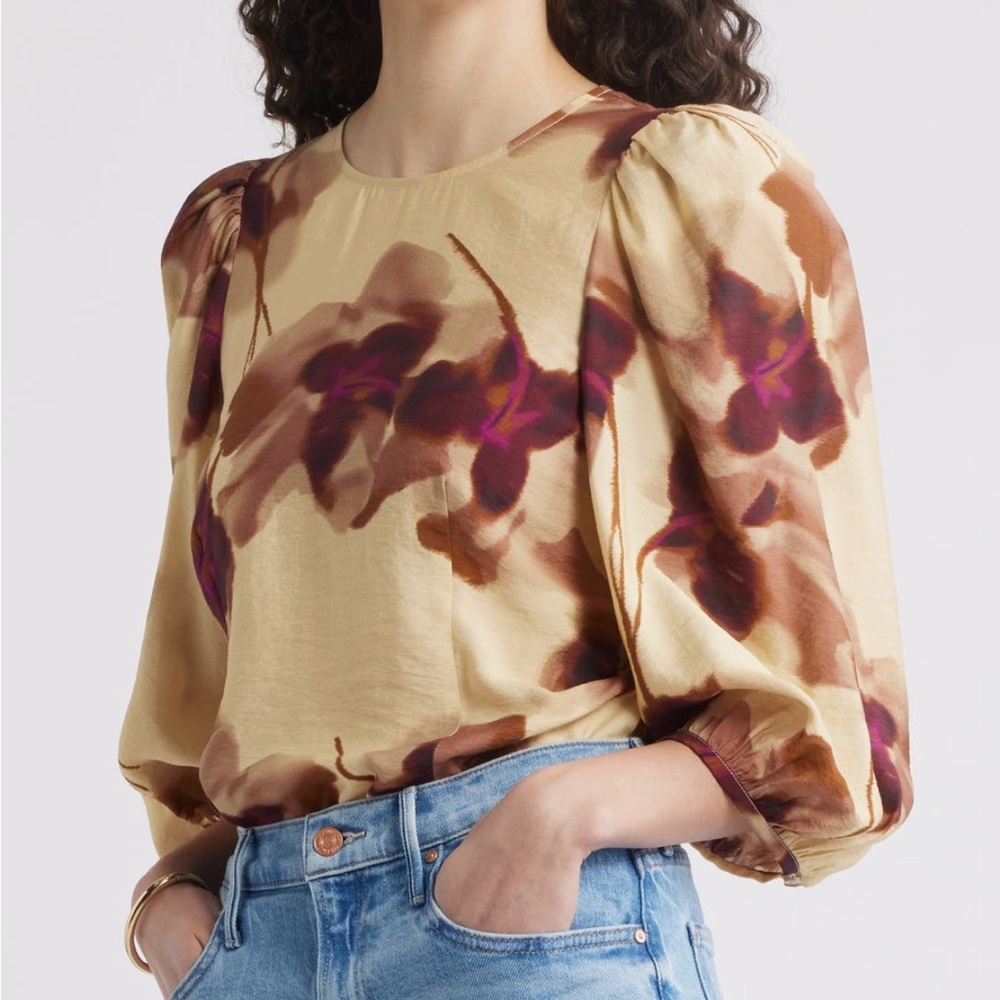 Nordstrom Blouson Sleeve Blouse XS